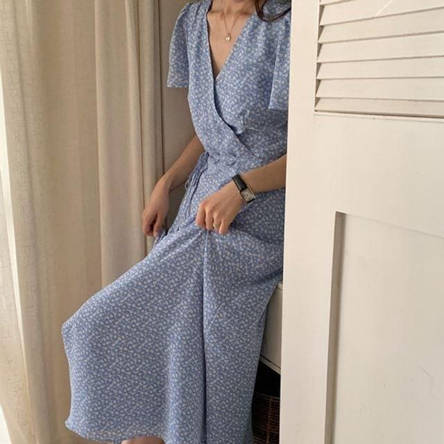 여름 패션원피스 데일리옷 쉬폰 내추럴 랩원피스 결혼식룩 여자원피스 패턴
