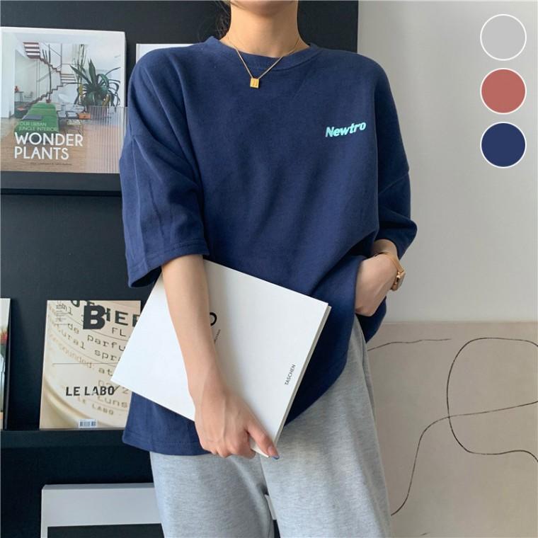 데일리 영문프린팅 루즈핏 반팔티셔츠 앞뒤 여름 여성
