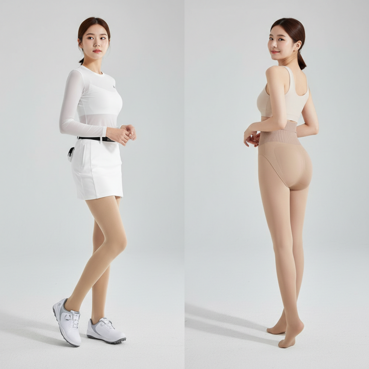 여성용 여름 골프용 발가락 유발 레깅스 스타킹 팬츠