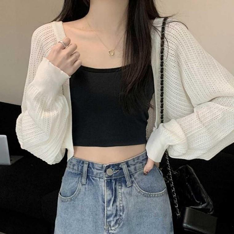 여자 대학생 여름 엠티 코디 썸머 얇은 볼레로 가디건
