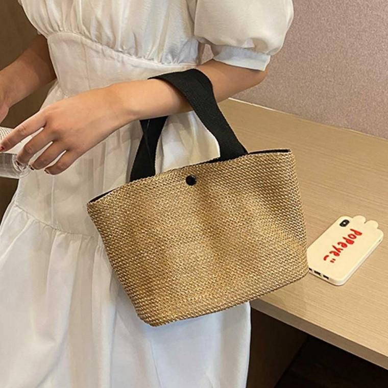 여자 여름 나들이룩 피크닉 가방 러블리 라탄 토트백
