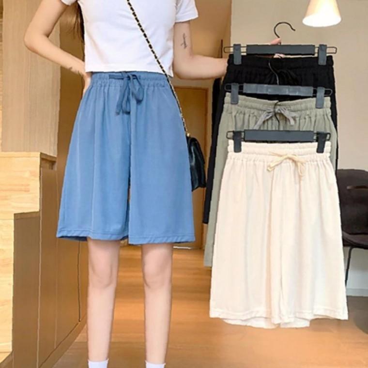 여성 차르르 맞춤 A라인 쿨링 반바지 1P 여름 밴딩