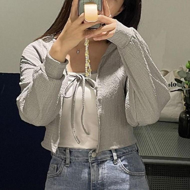 여성 시스루 하이브리드 시원한 볼레로 가디건 1P 여름 외투 패션