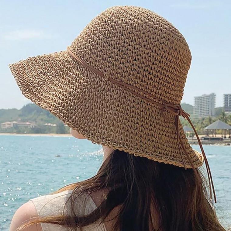 여름 외출 왕골 라피아햇 방강스 밀짚 모자 여성 바닷가 휴양지