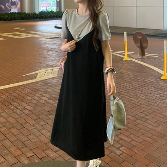 하객룩원피스 여름원피스 패션 롱원피스 의류 DHH-E93 반팔 여성
