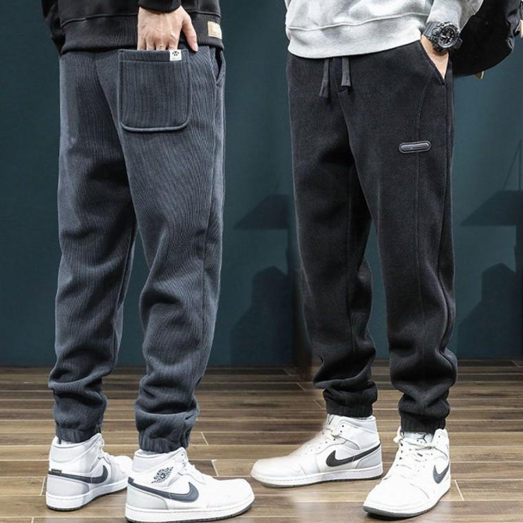 남성 캐주얼 외출 코듀로이 허리 밴딩 조거 기모 바지 트레이닝 남여 공용 수면바지 겨울