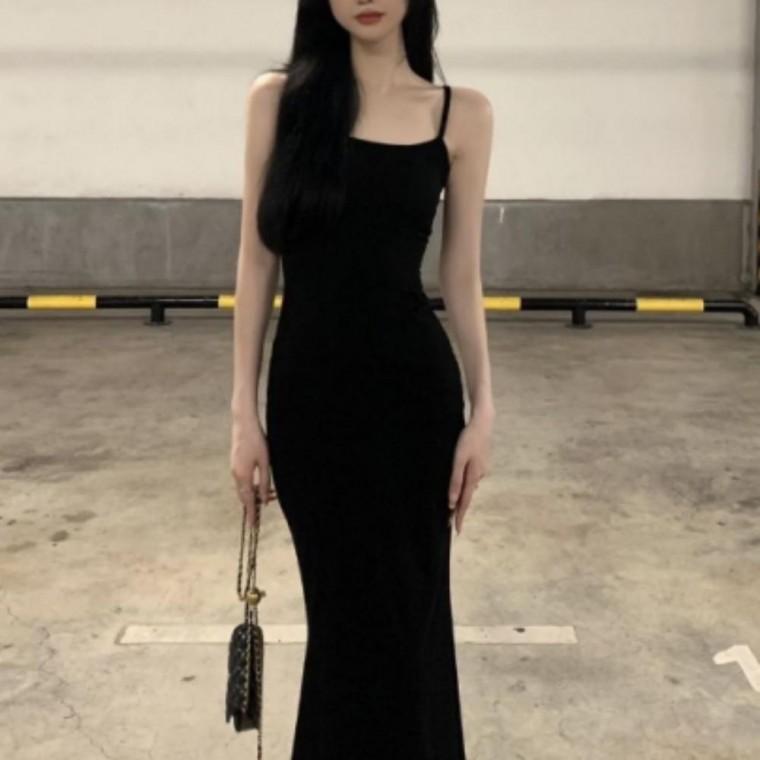 여성 끈나시 롱원피스 서스펜더 민소매 롱원피스 뷔스티에 원피스 레이어드 롱치마 여름 원피스 비치웨어