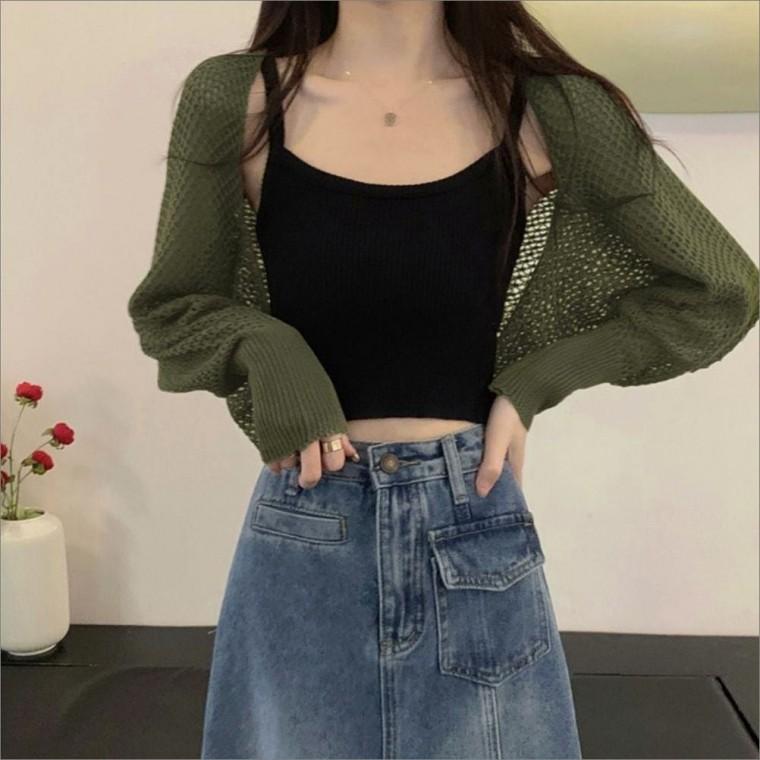 볼레로 여름가디건 그물가디건 시스루 니트망사 여성
