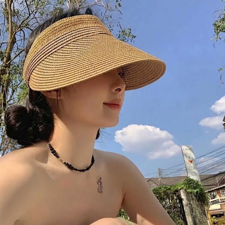 여성 깔끔 디자인 데일리 여름 외출 햇빛 차단 밀짚 썬캡 모자