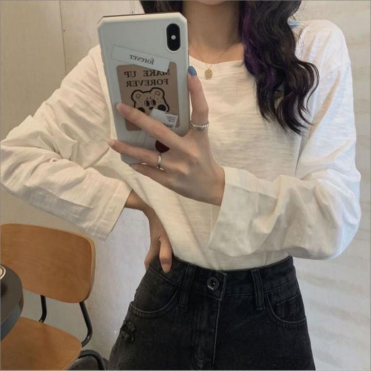 루즈핏 긴팔 라운드넥 기본티 여자티 여름 4컬러