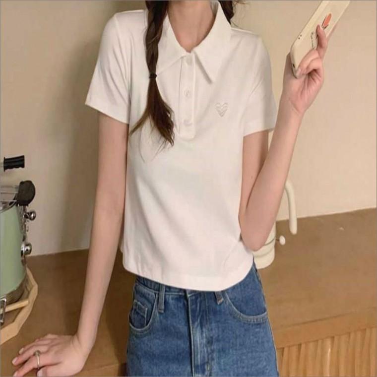 여자 카라넥 여름 기본 반팔 6컬러 티셔츠 크롭티