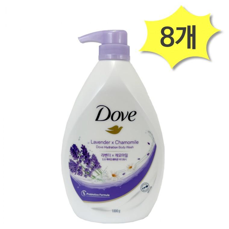 도브 라벤더 하이드레이션 바디워시 대용량 1000ml x 8개 라벤더향 저자극