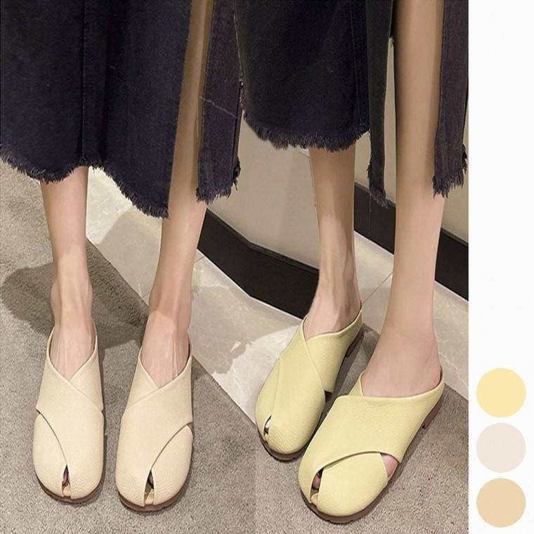 소프트 블로퍼 뮬 말랑 슬리퍼 여자 3색 크로스 여름