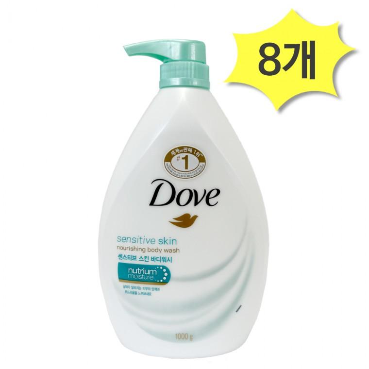 도브 센서티브 스킨 바디워시 대용량 1000ml x 8개 민감성피부 순한보습