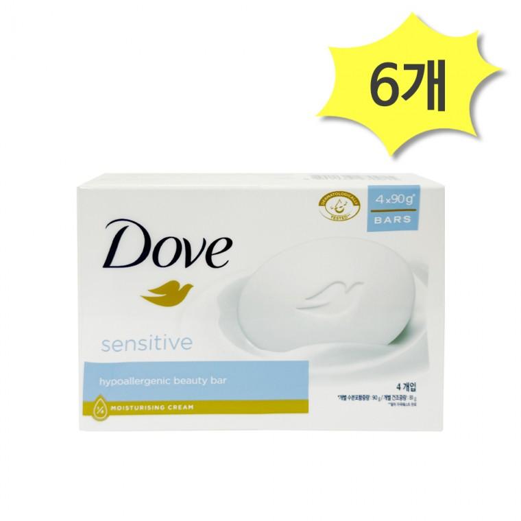 도브 센서티브 뷰티바 비누 90g 4개입 x 6개 민감성피부 향료제로