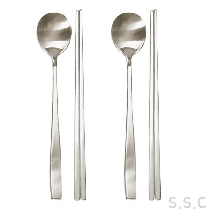 [도매포유]S.S.C 스텐 샌딩 수저세트 2벌