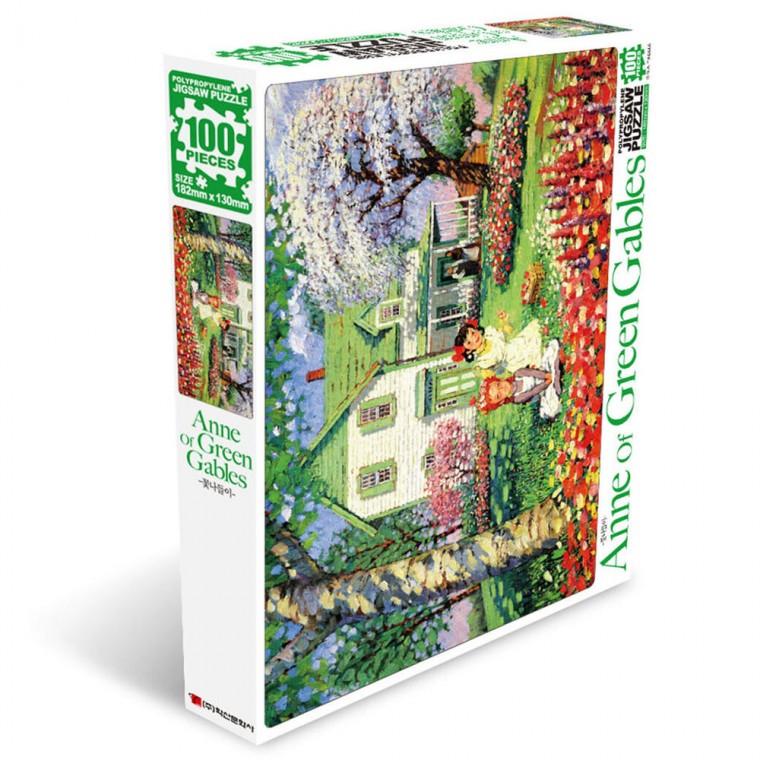 학산문화사 빨강머리앤 글래스 액자 직소퍼즐 100pcs (꽃나들이)