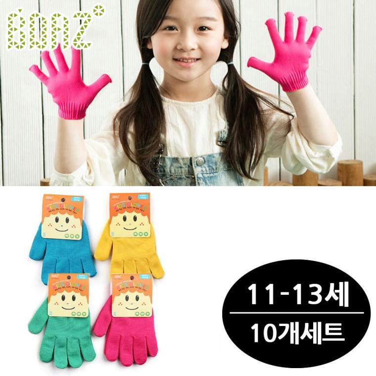 보아스 어린이 체험장갑 10개세트 (극세사) (색상랜덤) (사이즈 11-13세용)