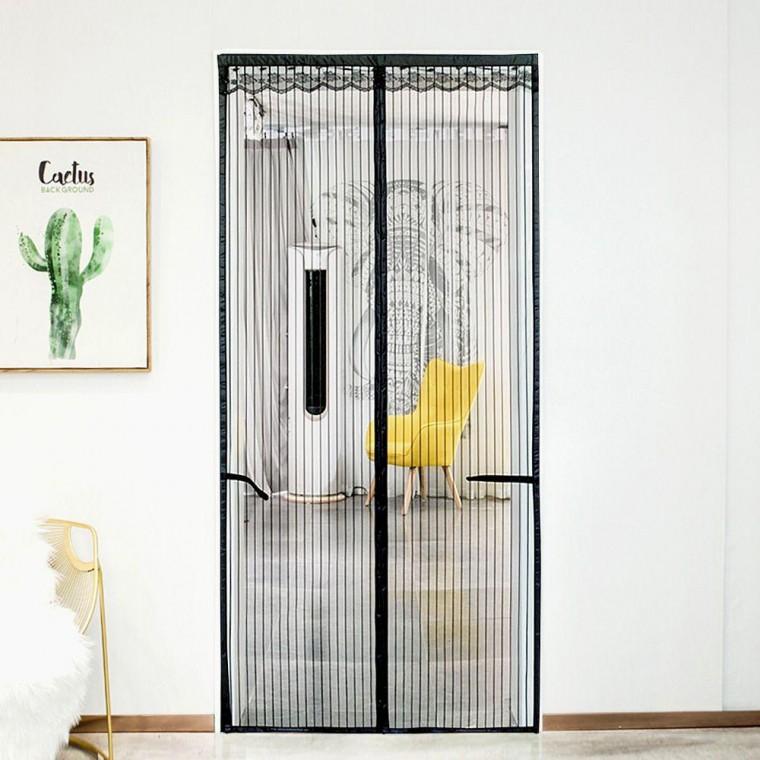 현관문 모기장 현관 방충망 스트라이프 문 모기장 100x200cm