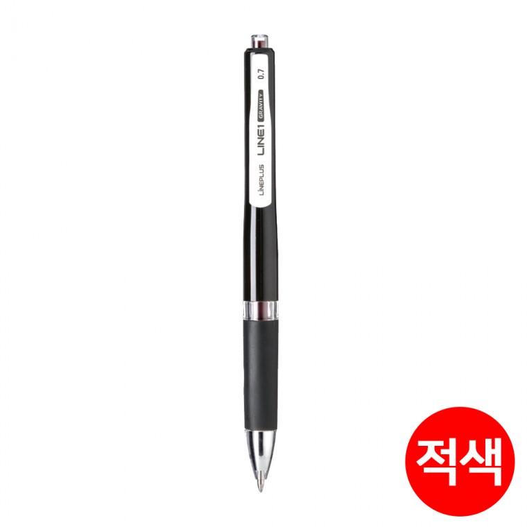 라인플러스 라인1 그래비티 단색 볼펜 0.7 (12개입) 1다스 (적색)