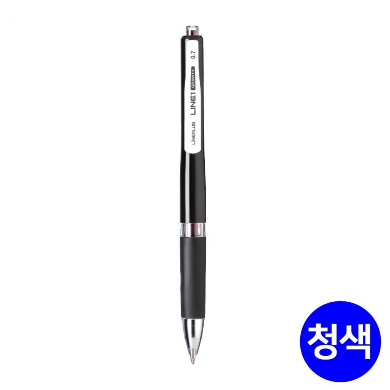 라인플러스 라인1 그래비티 단색 볼펜 0.7 (12개입) 1다스 (청색)