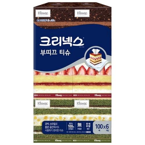 크리넥스 미용티슈 부띠끄 각티슈 100매 6입