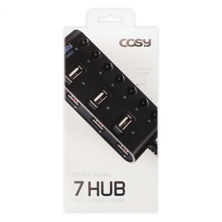 COSY 멀티허브 usb허브 절전 7포트 USB 허브 (블랙)