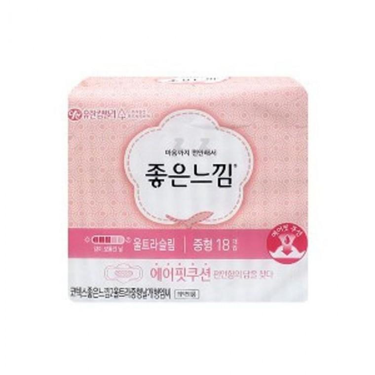 좋은 느낌 생리대 울트라 슬림 중형 18개입 오버 나이트 생리대좋은