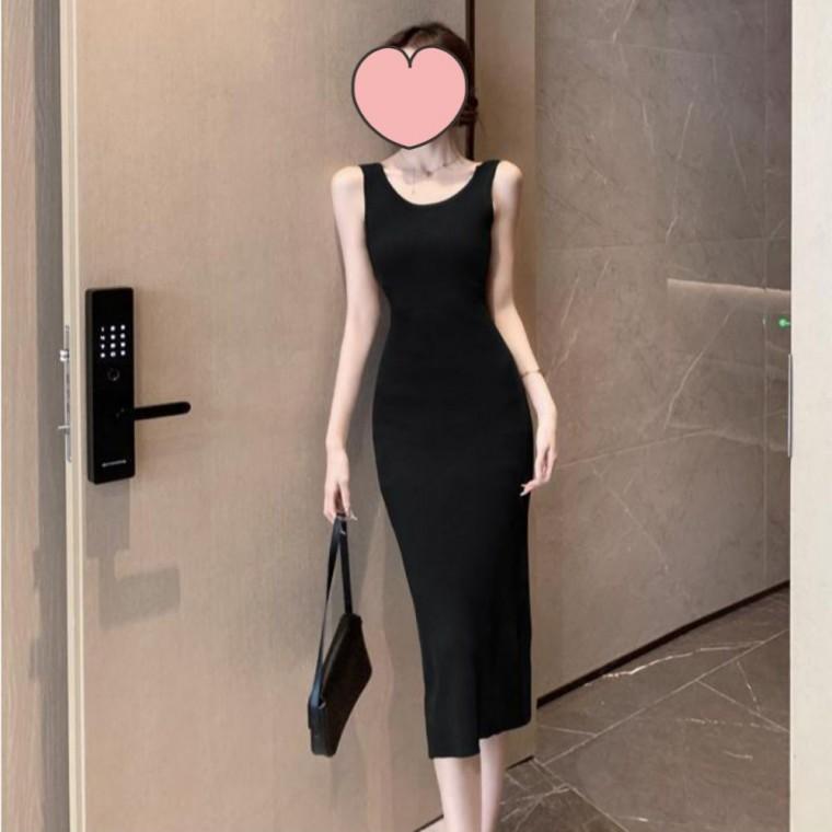 롱드레스 백트임 슬림핏 니트 페미닌룩 데일리룩 데이트룩 캐주얼룩 여성 의류