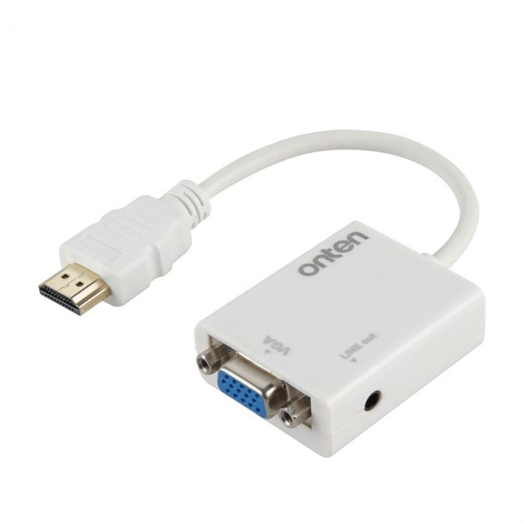 HDMI to VGA 변환기 컨버터 1080P FHD 영상 오디오 지원