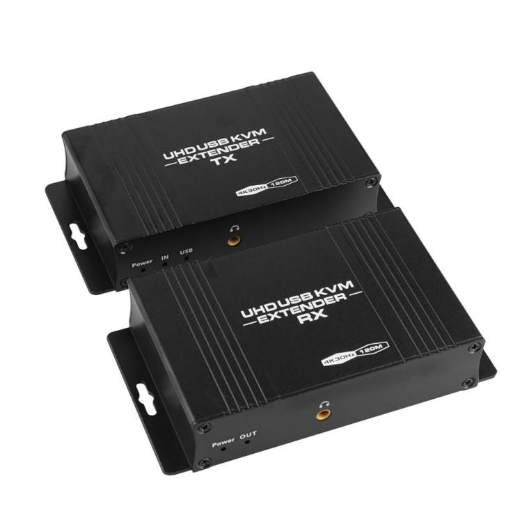UHD HDMI KVM 익스텐더 연장 리피터 / RX TX 송수신기 세트