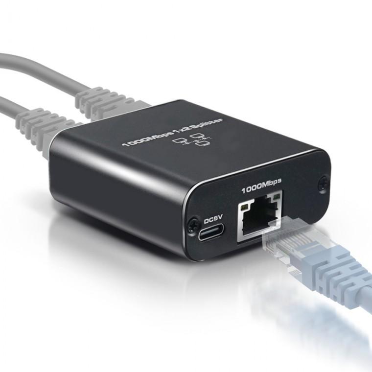 1x2 인터넷 랜선 분배기 기가비트 스플리터 / RJ45 Splitter