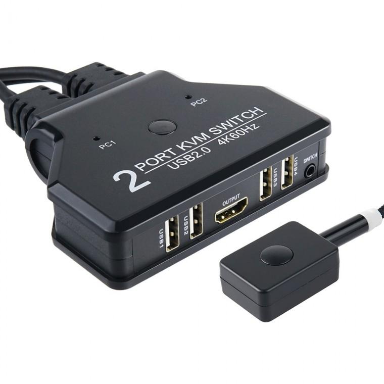 2포트 KVM 스위치 분배기 4K 60Hz KVM SWITCH