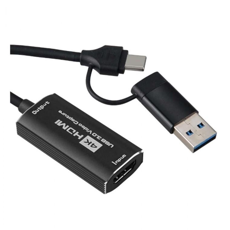 2 IN 1 4K HDMI USB 3.0 C타입 A타입 1080P 캡쳐 고화질 동영상 간편 파일 저장