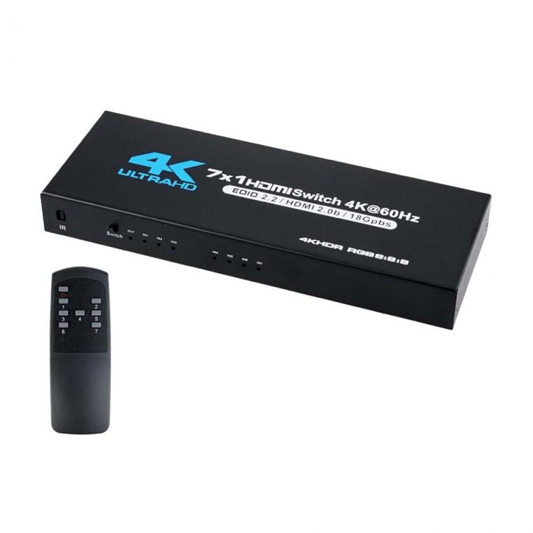 4K HDMI 7x1 스위치 선택기 고해상도 7대 화면 자유 전환 PC 노트북 PS4 스마트박스