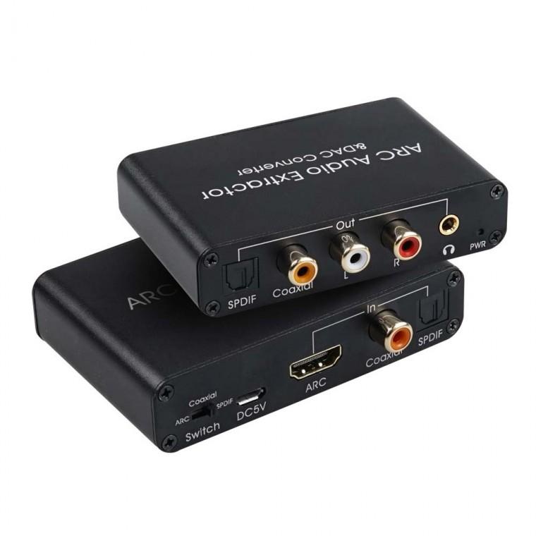HDMI ARC 오디오 컨버터 앰프 이어폰 스피커 사운드바 헤드셋 3.5 스테레오 케이블 연결