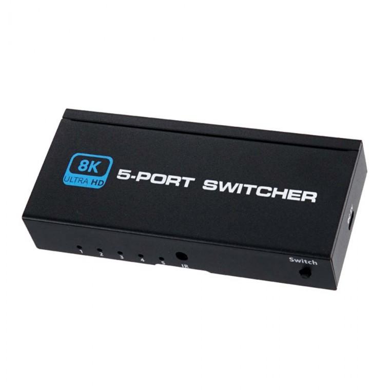 8K HDMI USB 스위치 5포트 고해상도 PC 노트북 PS4