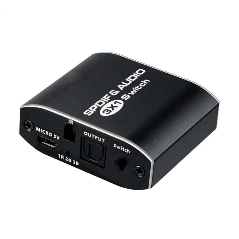 SPDIF 광 오디오 3포트 스위치 5핀 전원 TV PS4 PS5 원버튼 스위치 제어