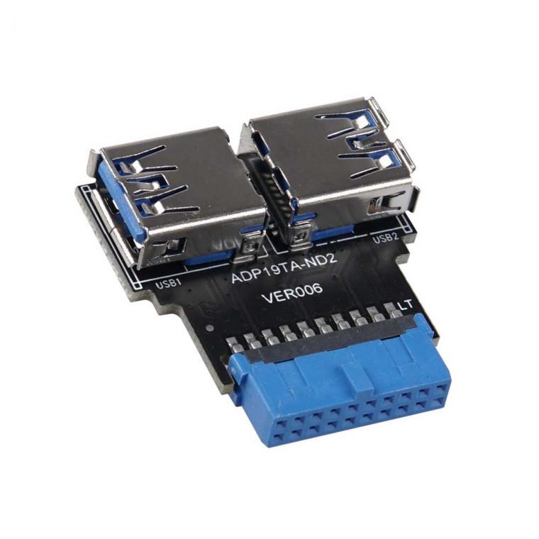 USB 3.0 19핀 20핀 2포트 커넥터 듀얼 좌우젠더 어댑터