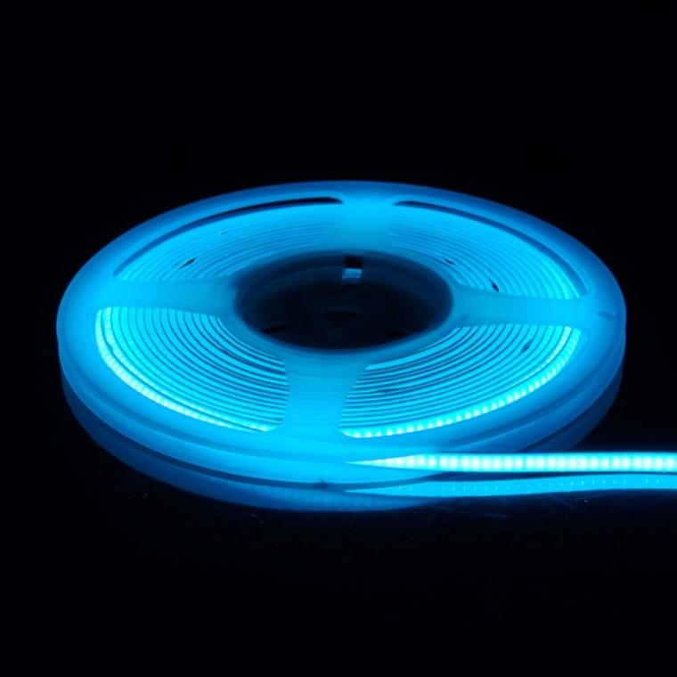 DC 12V 전원 슬림 LED 줄조명 블루 5M 간판 조명 연출