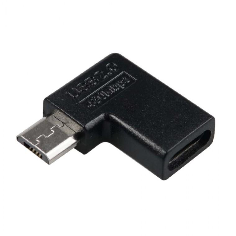 USB 2.0 C타입 5핀 변환젠더 꺾임형 90도 좌향 10W 480Mbps