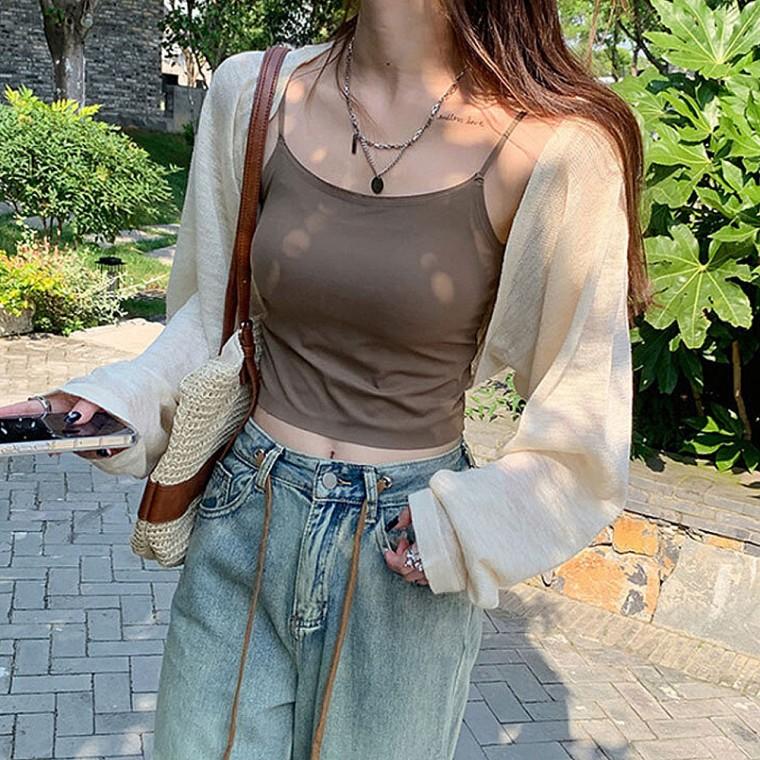여자 크롭 시스루 볼레로 여름 팔뚝커버 가디건
