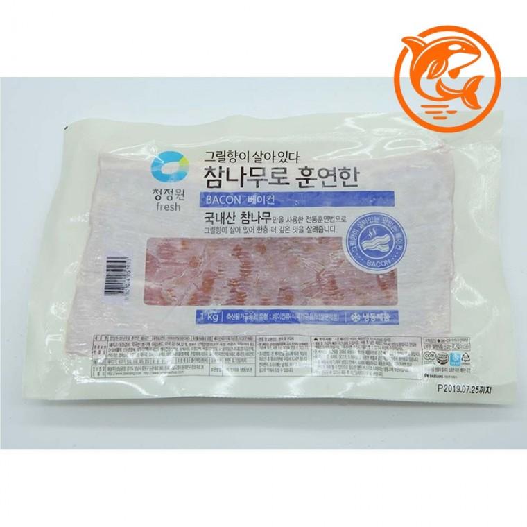 훈연 베이컨 바베큐 고기 1kg 조리용 그릴용 고기 육즙 가득