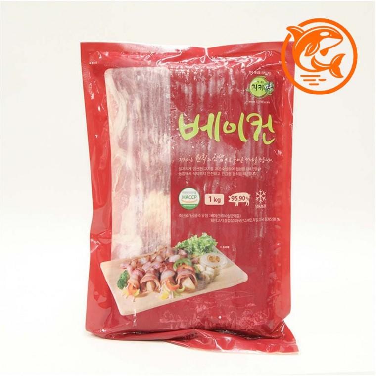 훈제 맛있는 베이컨 1kg 다양한 요리용 육류 고기 재료