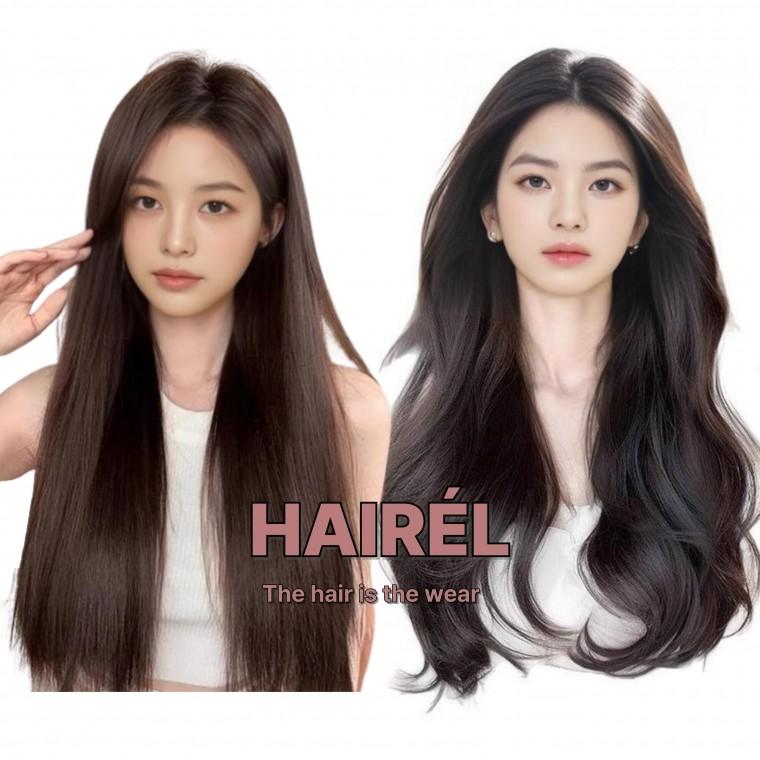 헤이렐 웨이브웨어 롱웨이브 슬리크웨어 롱스트레이트 헤어피스 3piece 붙임머리 긴머리 로우번 올림머리