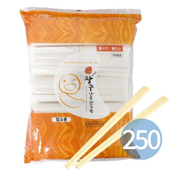 장수 일회용 나무젓가락 250개입