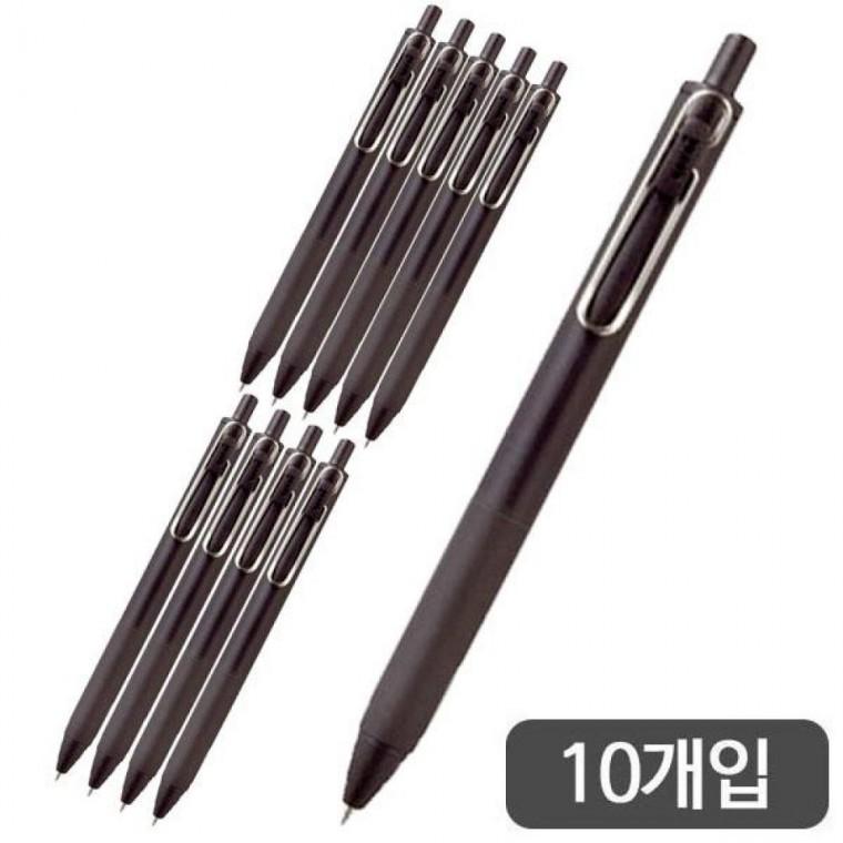 미쯔비시)유니볼one겔펜(UMN-S/0.38mm/배럴블랙)-다스(10개입)