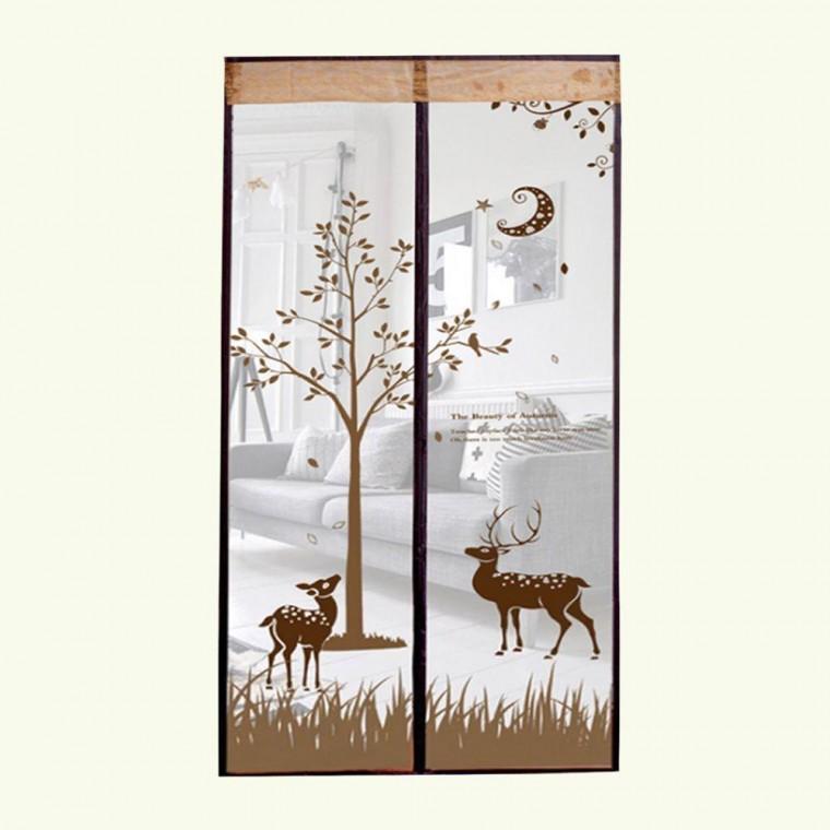 현관문 자석 모기장 방충망 사슴 문 모기장 90x210cm 현관 모기장