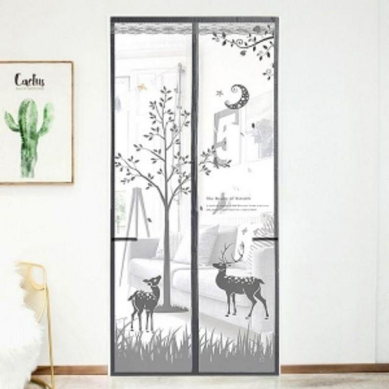 현관문 자석 모기장 방충망 사슴 문 100x210cm 방문 현관 베란다