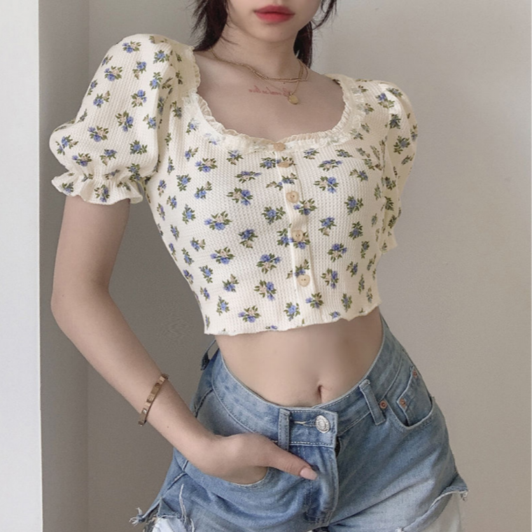 플라워 레이스 블라우스